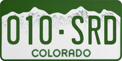 CO license plate 010SRD