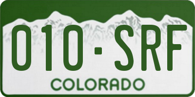 CO license plate 010SRF