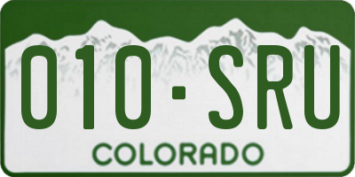 CO license plate 010SRU