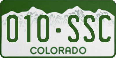 CO license plate 010SSC