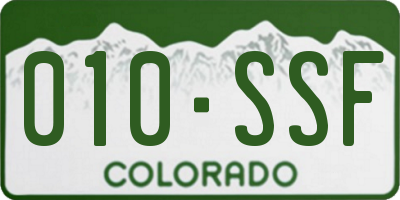 CO license plate 010SSF