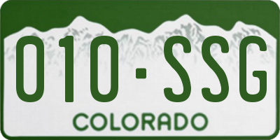 CO license plate 010SSG