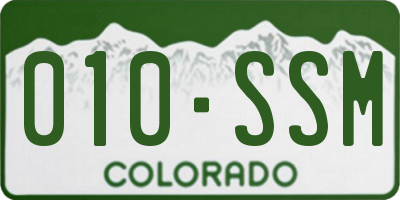 CO license plate 010SSM