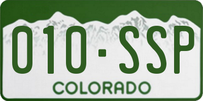 CO license plate 010SSP