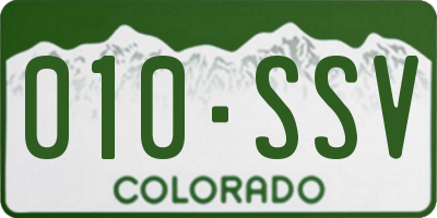 CO license plate 010SSV