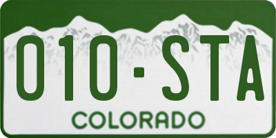 CO license plate 010STA