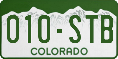 CO license plate 010STB