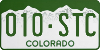 CO license plate 010STC