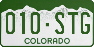 CO license plate 010STG