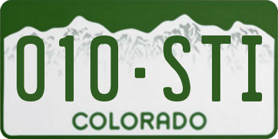 CO license plate 010STI