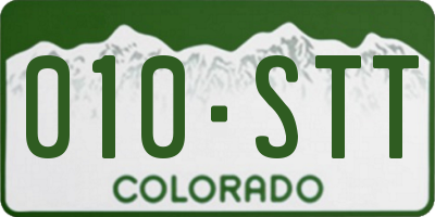 CO license plate 010STT
