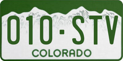 CO license plate 010STV