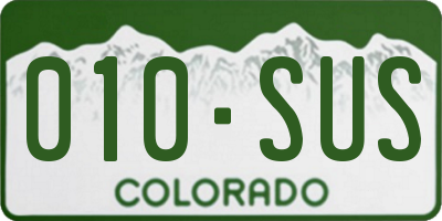 CO license plate 010SUS