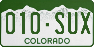 CO license plate 010SUX