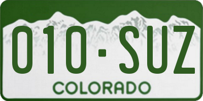 CO license plate 010SUZ