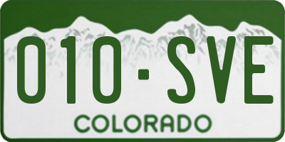 CO license plate 010SVE