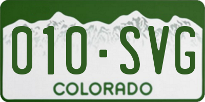 CO license plate 010SVG