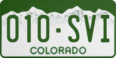 CO license plate 010SVI