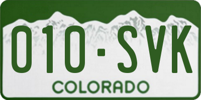 CO license plate 010SVK