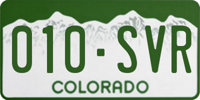 CO license plate 010SVR