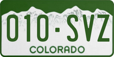 CO license plate 010SVZ