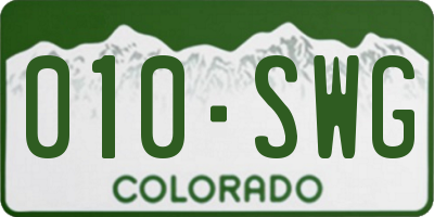 CO license plate 010SWG