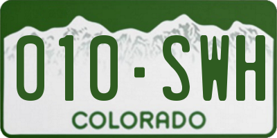 CO license plate 010SWH