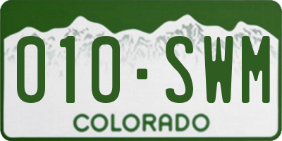 CO license plate 010SWM