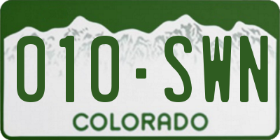 CO license plate 010SWN