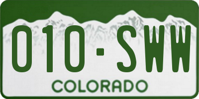 CO license plate 010SWW