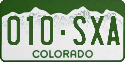 CO license plate 010SXA