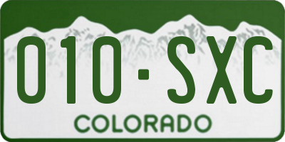 CO license plate 010SXC