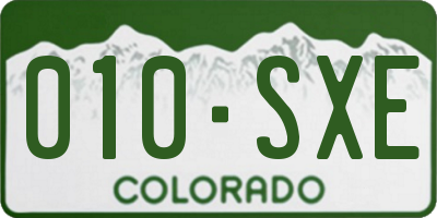 CO license plate 010SXE