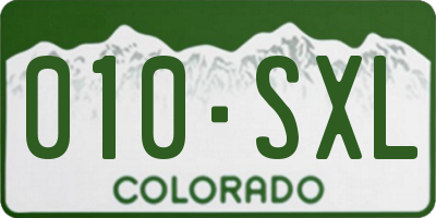 CO license plate 010SXL