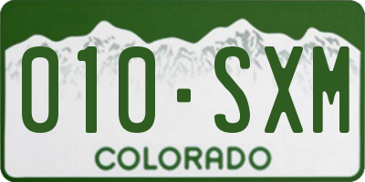 CO license plate 010SXM