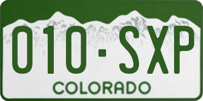 CO license plate 010SXP