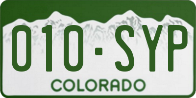 CO license plate 010SYP