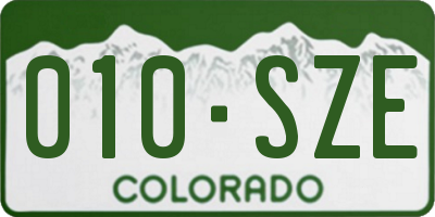 CO license plate 010SZE