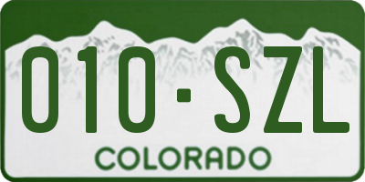 CO license plate 010SZL