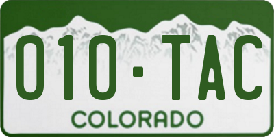 CO license plate 010TAC