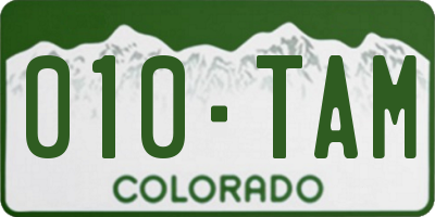 CO license plate 010TAM