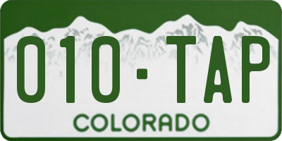 CO license plate 010TAP