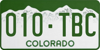 CO license plate 010TBC