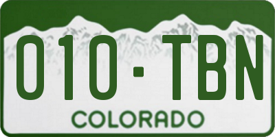 CO license plate 010TBN
