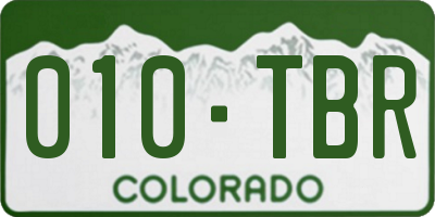 CO license plate 010TBR