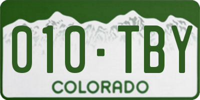 CO license plate 010TBY