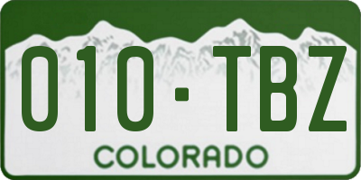 CO license plate 010TBZ