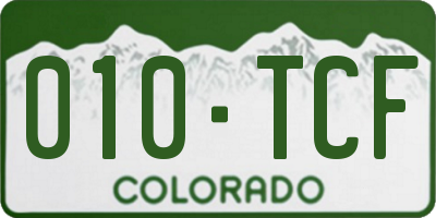 CO license plate 010TCF