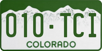 CO license plate 010TCI