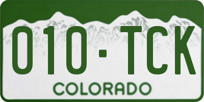 CO license plate 010TCK